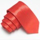 Červená úzká slim kravata se vzorem šachovnice