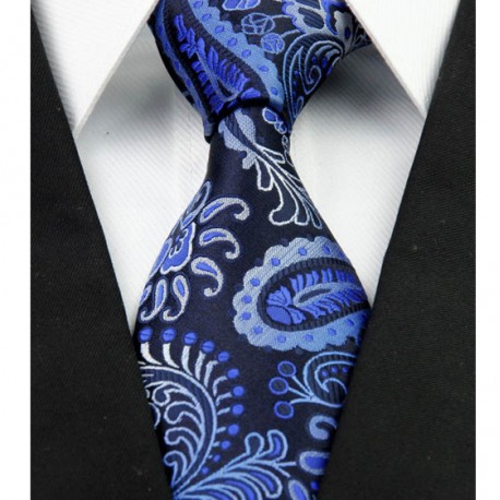 Hedvábná kravata kašmírová modrá NT0258