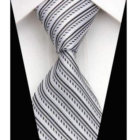 Hodvábna kravata biela NT0517