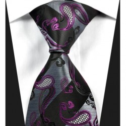 Kašmírová hedvábná kravata černá NT0333