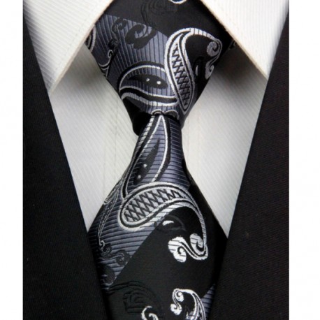 Hodvábna kravata čierná NT0395