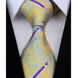 Kašmírová hedvábná kravata žlutá NT0336
