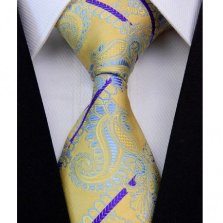 Hodvábna kravata žltá NT0336
