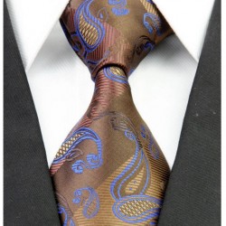 Hedvábná kravata kašmírová hnědá NT0256