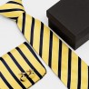 Darčeková sada pruhovaná kravata, vreckovka a manžetové gombíky
