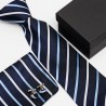 Dárková sada modrá kravata, kapesníček a manžetové knoflíčky SNT0138