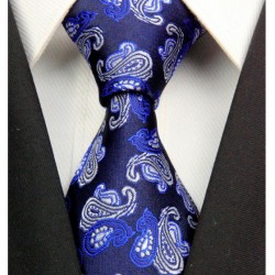 Hedvábná kašmírová kravata modrá NT0317