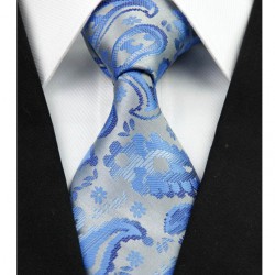 Hodvábna kravata strieborná NT0296