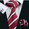 Dárkové balení červená kravata, kapesníček a manžetové knoflíčky