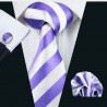 Dárková sada fialová kravata, kapesníček a manžetové knoflíčky
