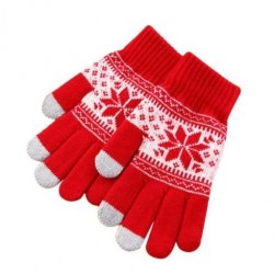 Zimní rukavice s norským vzorem červené