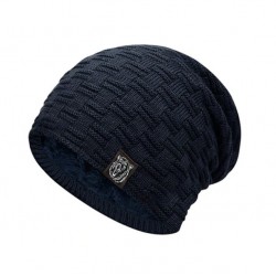 Pánská zimní pletená čepice modrá