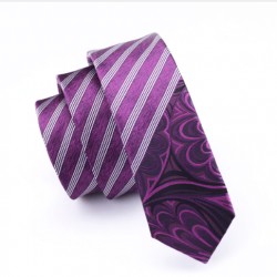 Pánská hedvábná Slim kravata fialová