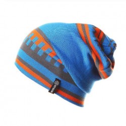 Moderní zimní pletená čepice modrá