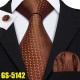 Dárkové balení oranžová kravata, kapesníček a manžetové knoflíčky