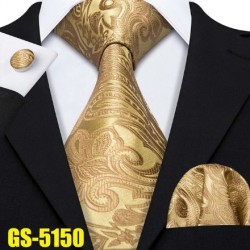 Dárkové balení žlutá kravata, kapesníček a manžetové knoflíčky