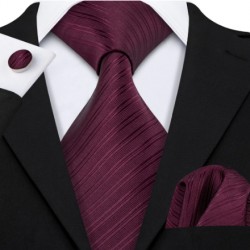 Dárková sada červená kravata, kapesníček a manžetové knoflíčky