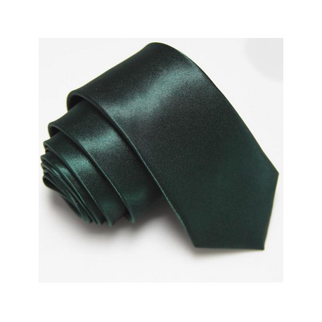 Úzka SLIM kravata tmavo zelená